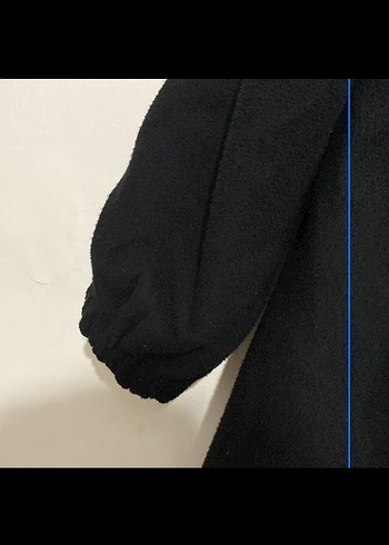 Çıt çıt düğme Siyah Uzun Kadın Kaban - Görsel 3