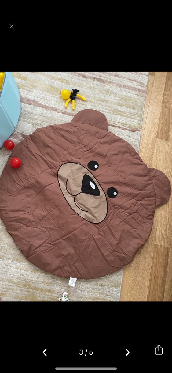 Pastel Kahverengi Ayıcık Oyun Matı - Görsel 3