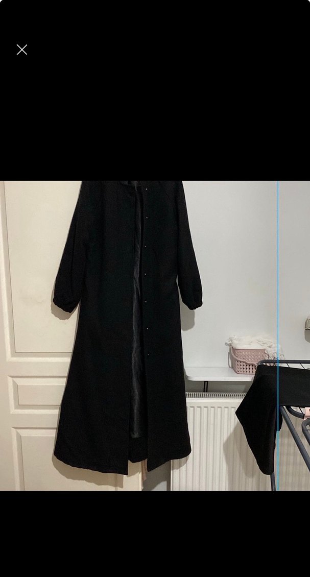 Siyah Uzun kaşe kaban - Görsel 2