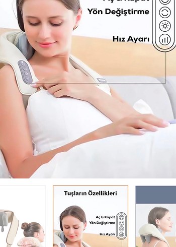 Beyaz Sırt ve Boyun Masaj Cihazı - Görsel 2
