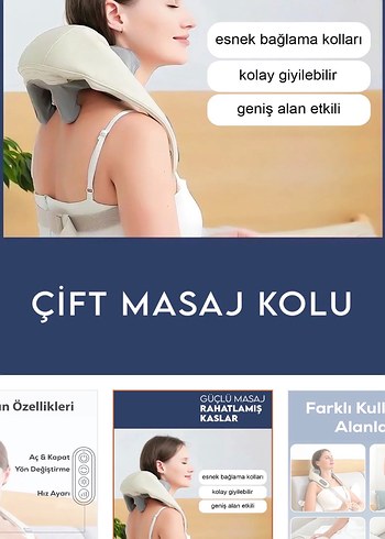 Beyaz Sırt ve Boyun Masaj Cihazı - Görsel 3