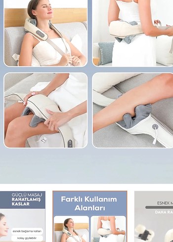 Beyaz Sırt ve Boyun Masaj Cihazı - Görsel 4