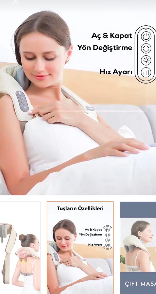 Beyaz Sırt ve Boyun Masaj Cihazı - Görsel 2