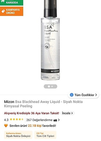 Mizon siyah nokta kimyasal peeling