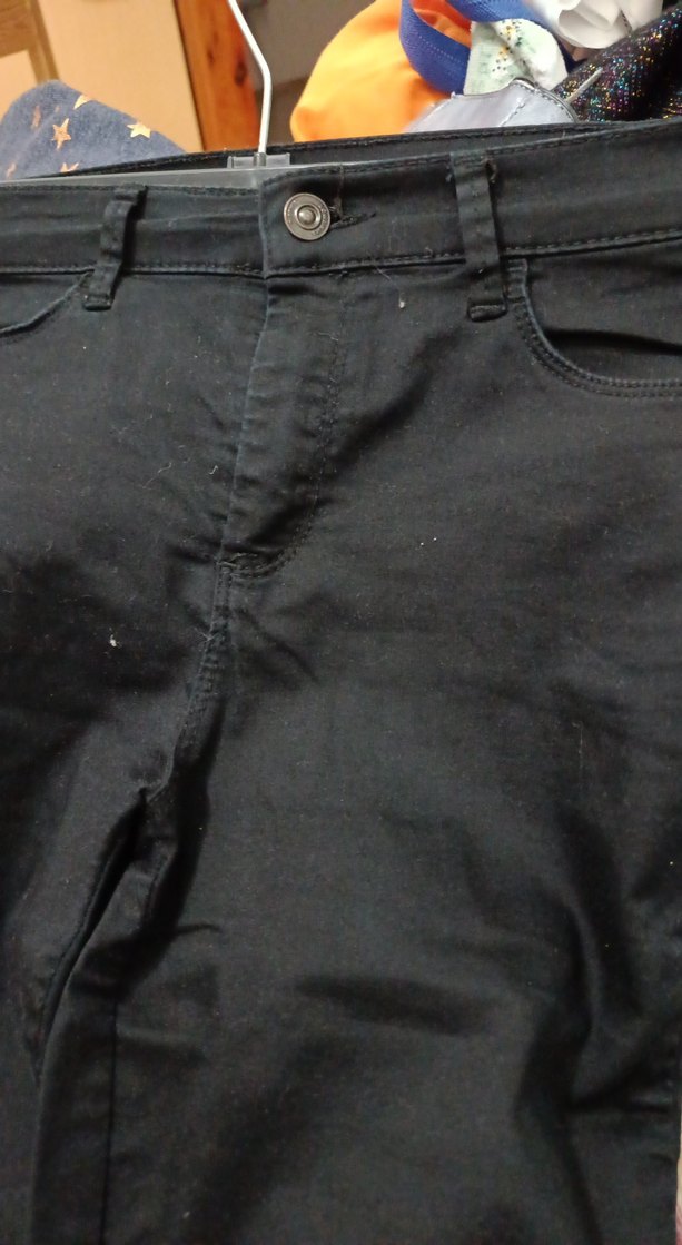 36 beden Kız Çocuk Siyah Elastik Bel Denim Pantolon - Görsel 4