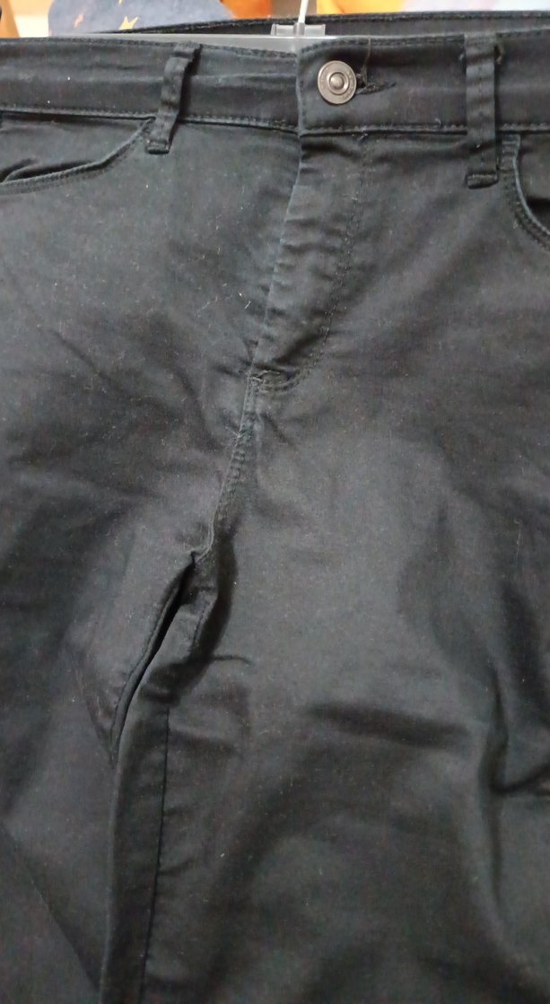 36 beden Kız Çocuk Siyah Elastik Bel Denim Pantolon - Görsel 5