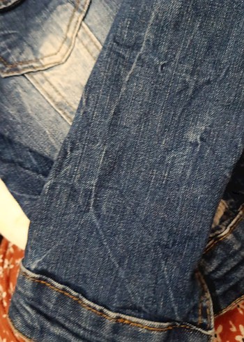 Düğmeli Mavi Kot Ceket - Görsel 2