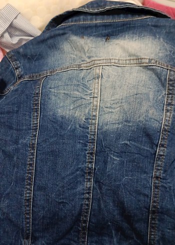 Düğmeli Mavi Kot Ceket - Görsel 3