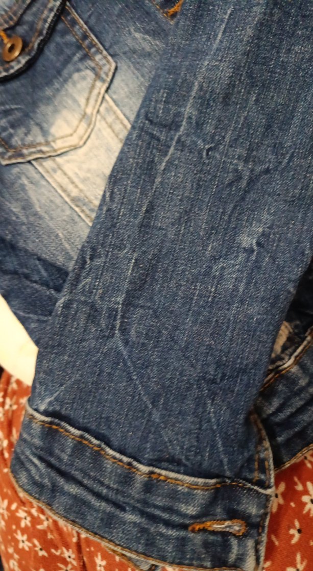 Düğmeli Mavi Kot Ceket - Görsel 2