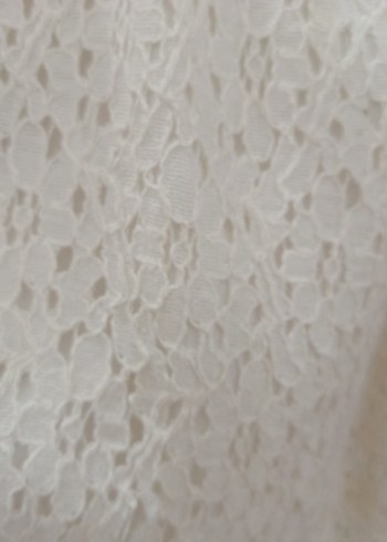 Kolsuz Beyaz Dantel Kız Elbisesi - Görsel 4