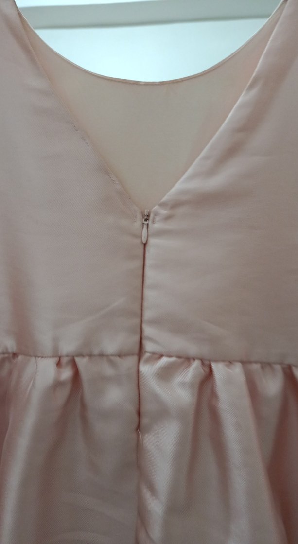 Pembe Saten Kız Çocuk Fiyonklu Elbise - Görsel 3