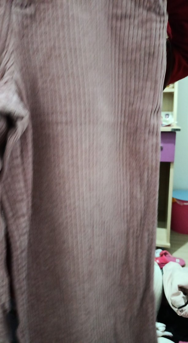 Kadın Pastel pudra fitili kadife Pantolon - Görsel 2