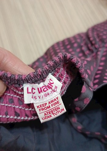 Kız Çocuk Puantiyeli Fırfırlı Elbise - Görsel 3