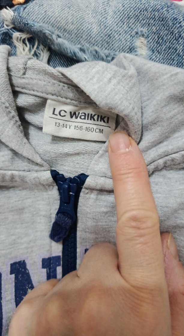 kız çocuğuGri Fermuarlı Sweatshirt - Görsel 2