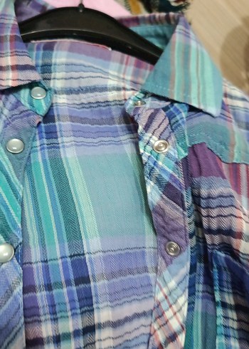 Düğmeli Çok Renkli Bohem Kadın Gömlek - Görsel 4