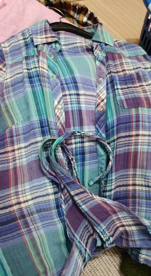 Düğmeli Çok Renkli Bohem Kadın Gömlek - Görsel 2