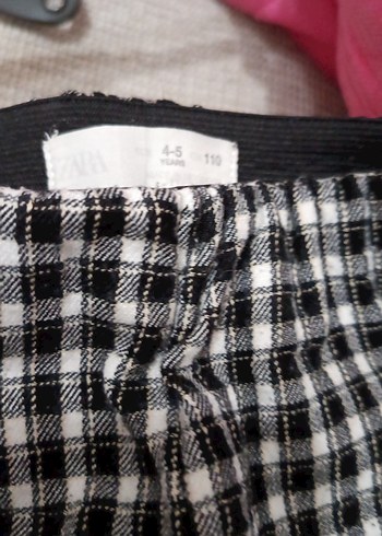 Siyah Beyaz Kareli Örme Kumaş Pantolon - Görsel 2