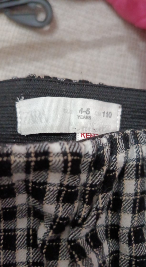 Siyah Beyaz Kareli Örme Kumaş Pantolon - Görsel 3