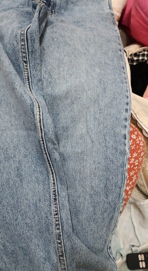 24 beden Gri Mavi Kadın Bol Kesim mom Denim Pantolon - Görsel 2