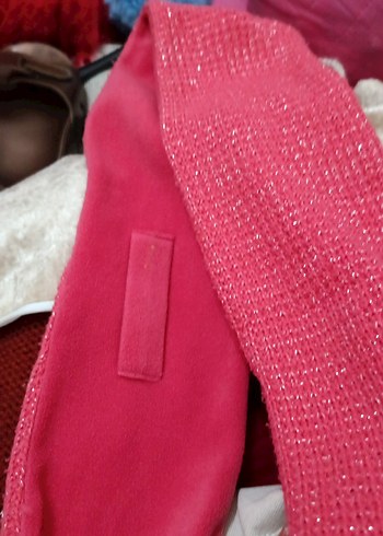 Nakışlı Kırmızı Çocuk Atkı Pomponlu - Görsel 3