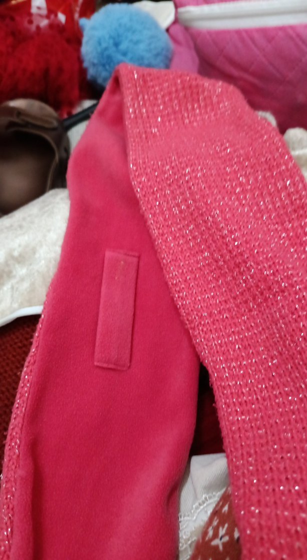 Nakışlı Kırmızı Çocuk Atkı Pomponlu - Görsel 3