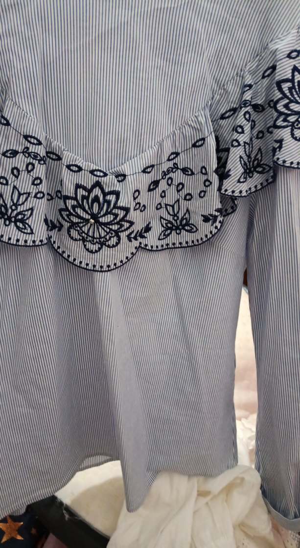 Kız Çocuk Nakışlı Fırfırlı Bohem Bluz - Görsel 2