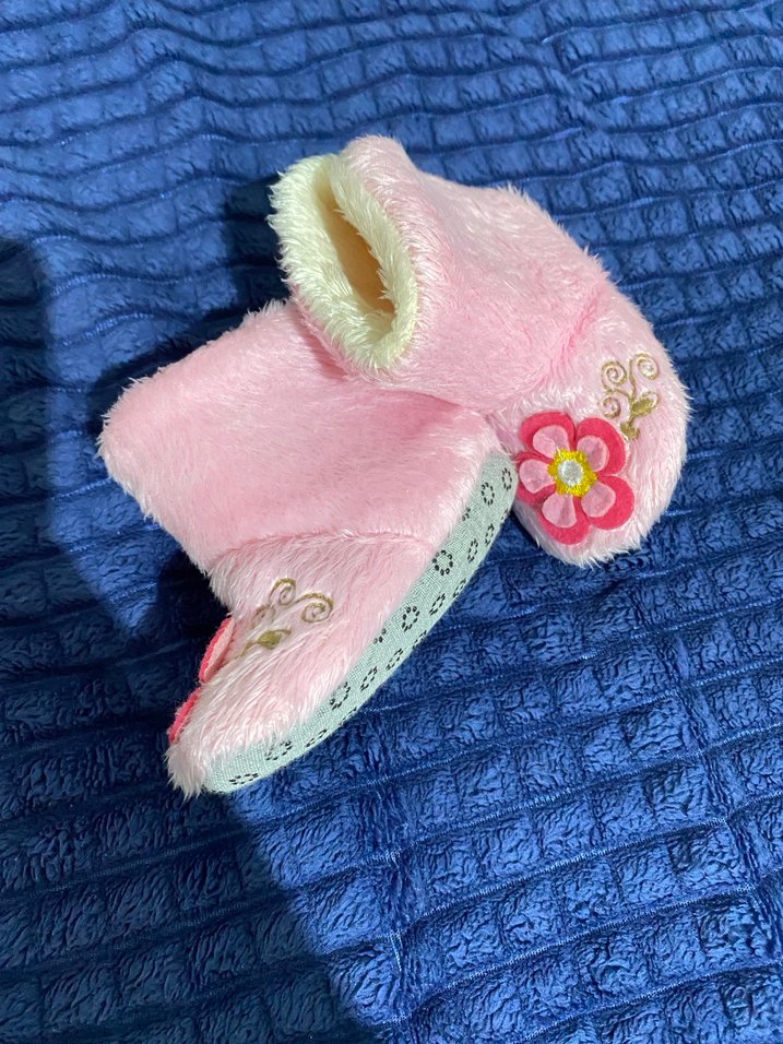 Kız Çocuk Pembe Nakışlı Sıcak Ev Terliği - Görsel 2