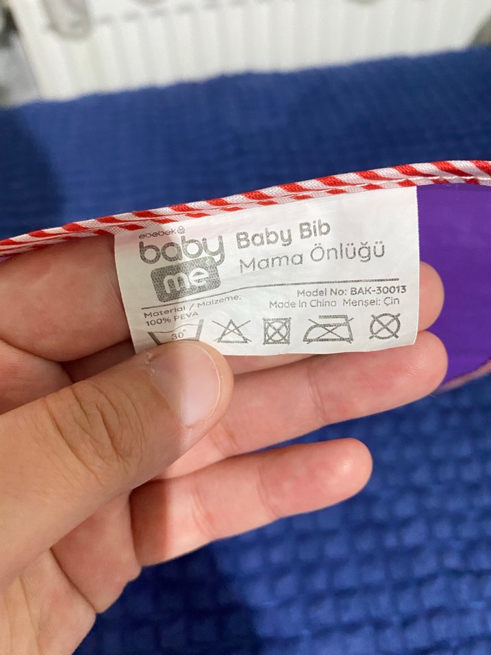 Mor Bebek Önlüğü, Renkli Kenar Detaylı - Görsel 3