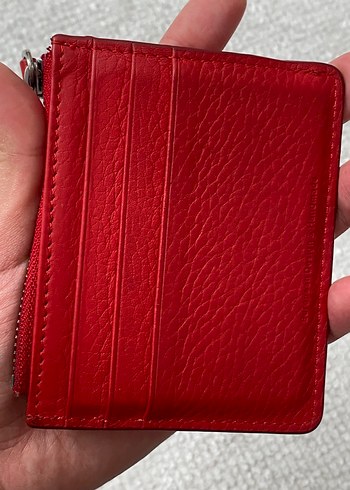 Kırmızı Deri Fermuarlı Kadın Cüzdanı - Görsel 5