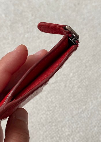 Kırmızı Deri Fermuarlı Kadın Cüzdanı - Görsel 2