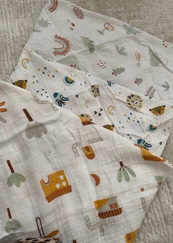 Organik müslin bebek Battaniyesi - Görsel 3