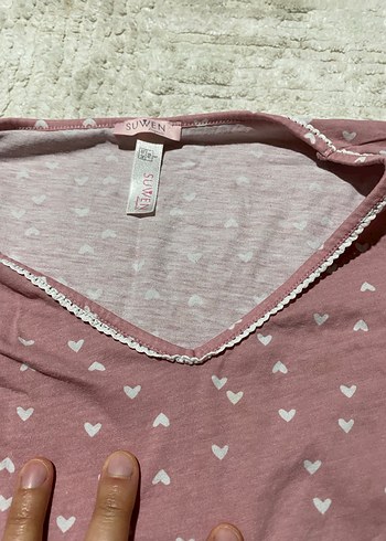 Pembe V Yaka  Uzun Kollu Tişört - Görsel 4