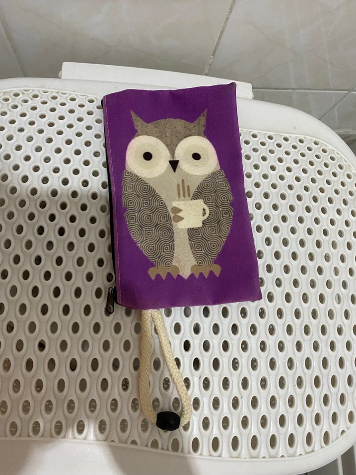 Mor Nakışlı Baykuş Desenli Bohem Çocuk Cüzdanı - Görsel 3