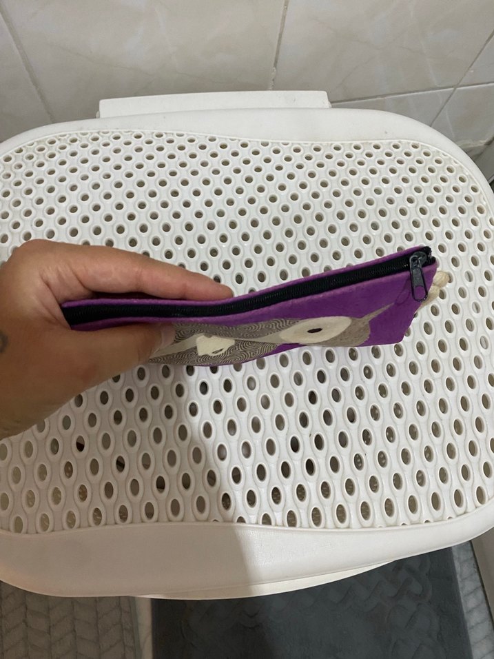 Mor Nakışlı Baykuş Desenli Bohem Çocuk Cüzdanı - Görsel 4