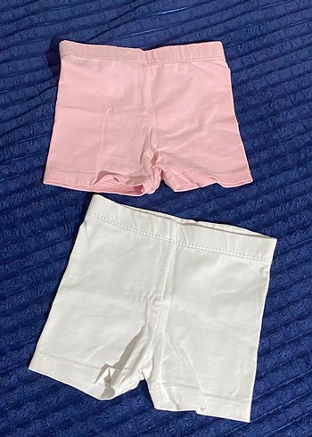 Kız Çocuk Pamuklu Beyaz ve Pembe Şort - Görsel 2