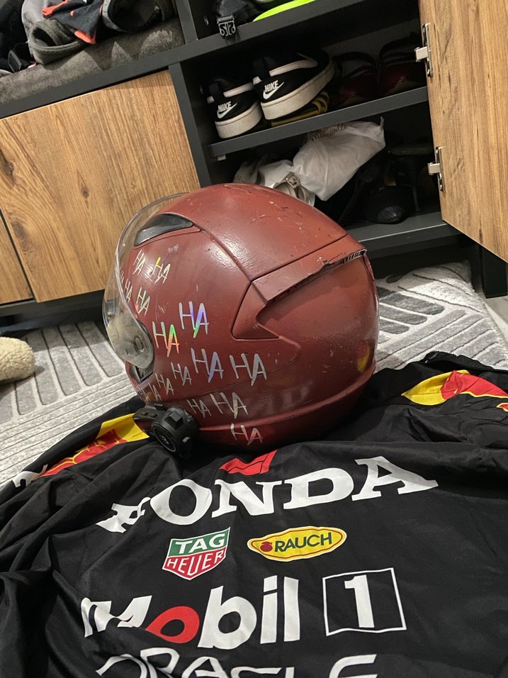 Erkek Siyah Baskılı Biker Ceket Velcro - Görsel 2