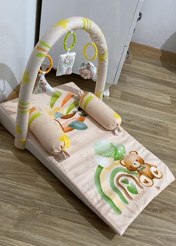 Beden Pastel Renkli Bebek Oyun ve reflü yatağı