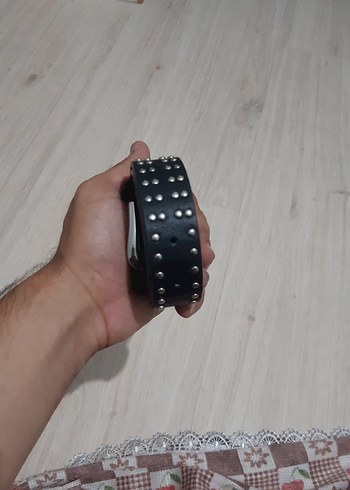  Beden Siyah Rock Punk Deri Kemer