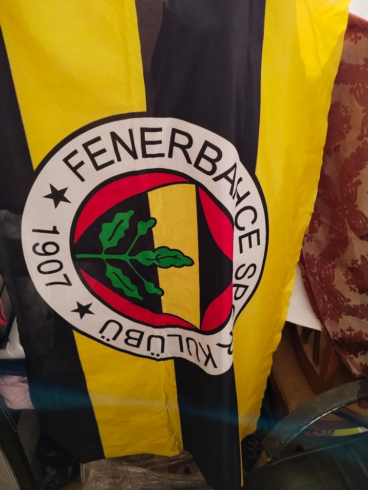 Sarı lacivertli Fenerbahçe bayrağı - Görsel 2
