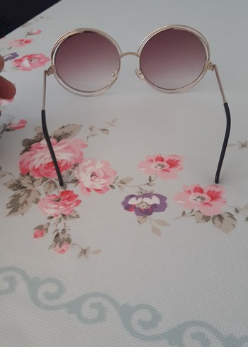 Şeffaf Pembe Vintage Yuvarlak Güneş Gözlüğü - Görsel 2