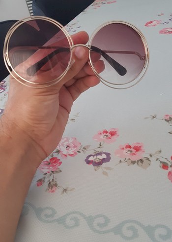 Şeffaf Pembe Vintage Yuvarlak Güneş Gözlüğü - Görsel 4