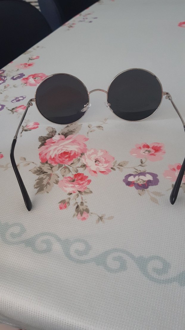 Parlak Mor Yuvarlak Kadın Güneş Gözlüğü - Görsel 2