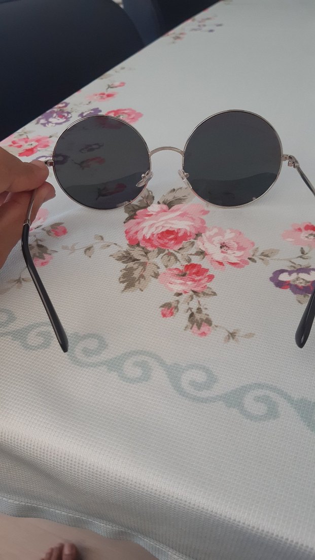 Parlak Mor Yuvarlak Kadın Güneş Gözlüğü - Görsel 4