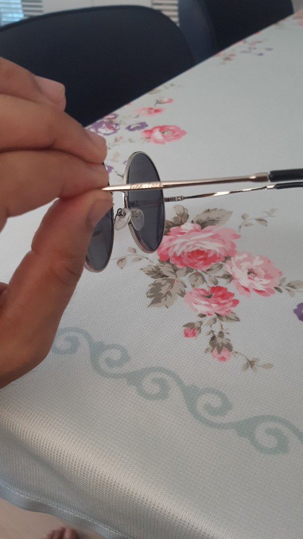 Parlak Mor Yuvarlak Kadın Güneş Gözlüğü - Görsel 3