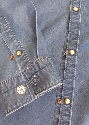xl Beden mavi Renk Mavi Denim Erkek Gömlek