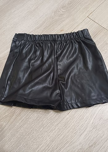 LC Waikiki kız çocuk Siyah Deri Pileli Mini Etek