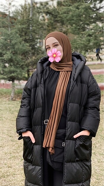 Uzun şişme mont