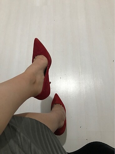 Süet kalem topuk stiletto