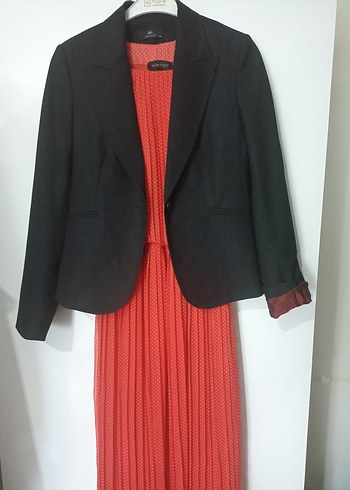 Kırmızı Pileli Uzun Bohem Elbise - Görsel 5