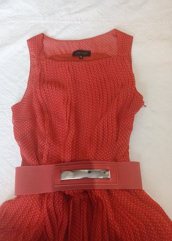 Kırmızı Pileli Uzun Bohem Elbise - Görsel 7